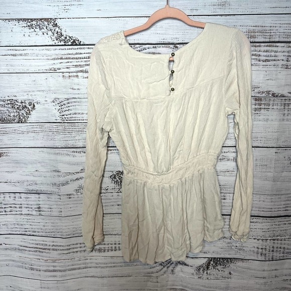 Knox Rose Boho Long Sleeve Crochet Detail Festival Blouse Lg - Picture 3 of 3